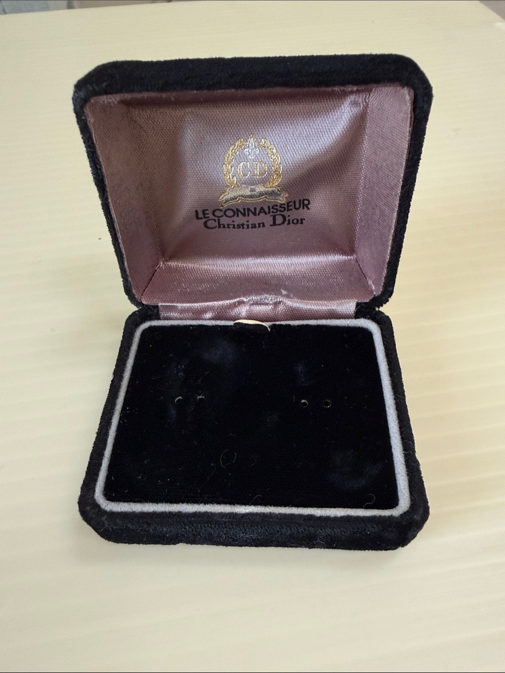 Vintage Dior Black Velvet Jewelry Box
